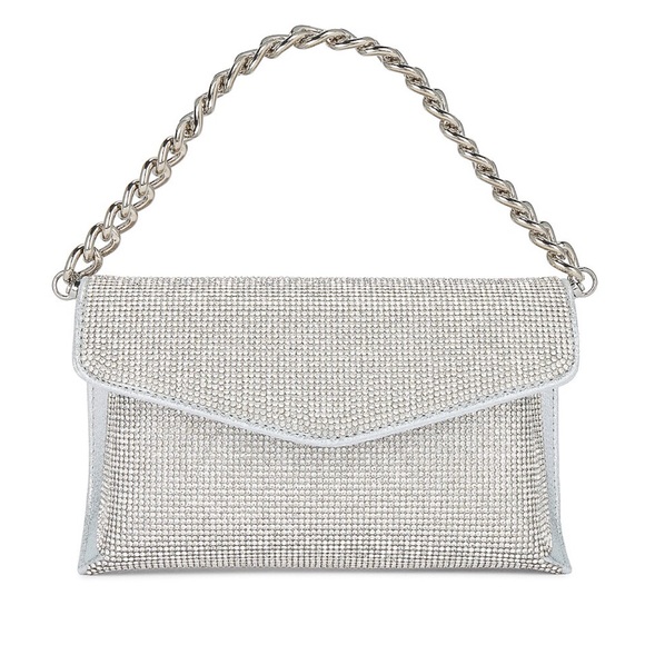 Olga Berg Handbags - Olga Berg - Nico crystal clutch in silver